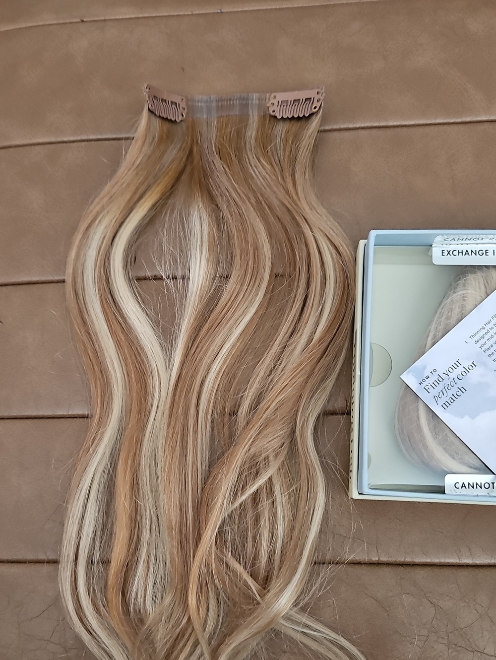Luxy Clip-In Thinning Hair Fill Ins: Dimensional Caramel Honey Blonde 16" - Picture 6 of 11